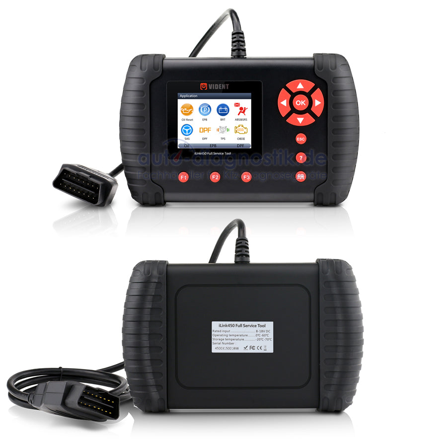 Vident iLink450 Service zurücksetzen OBDI OBDII Diagnose-Tool