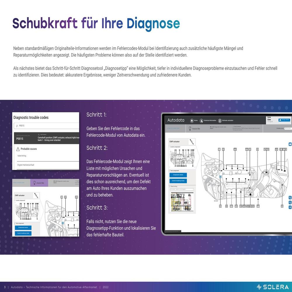 Autodata Benutzeroberfläche für Kfz-Diagnose und Werkstattinformationen